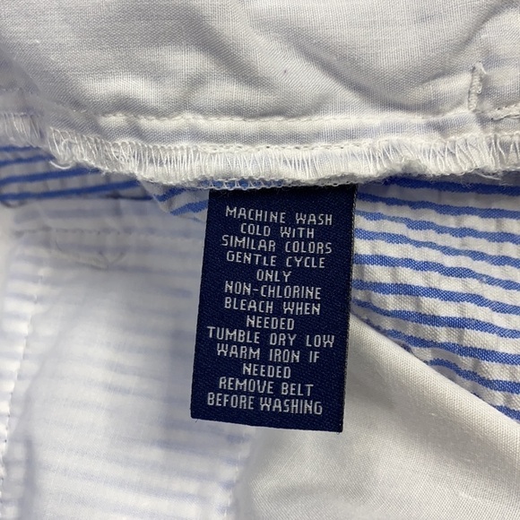 Chaps Blue & White Striped Seersucker Bermuda Shorts Size 8P - Picture 8 of 10